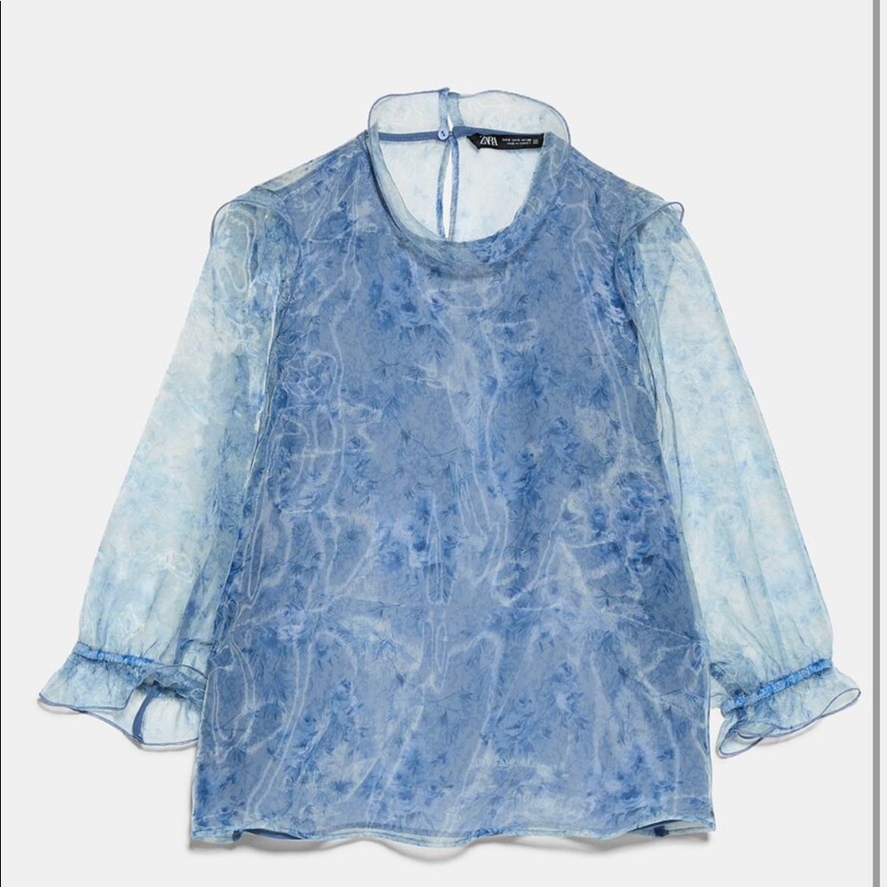 Brand NEW ZARA printed organza blouse